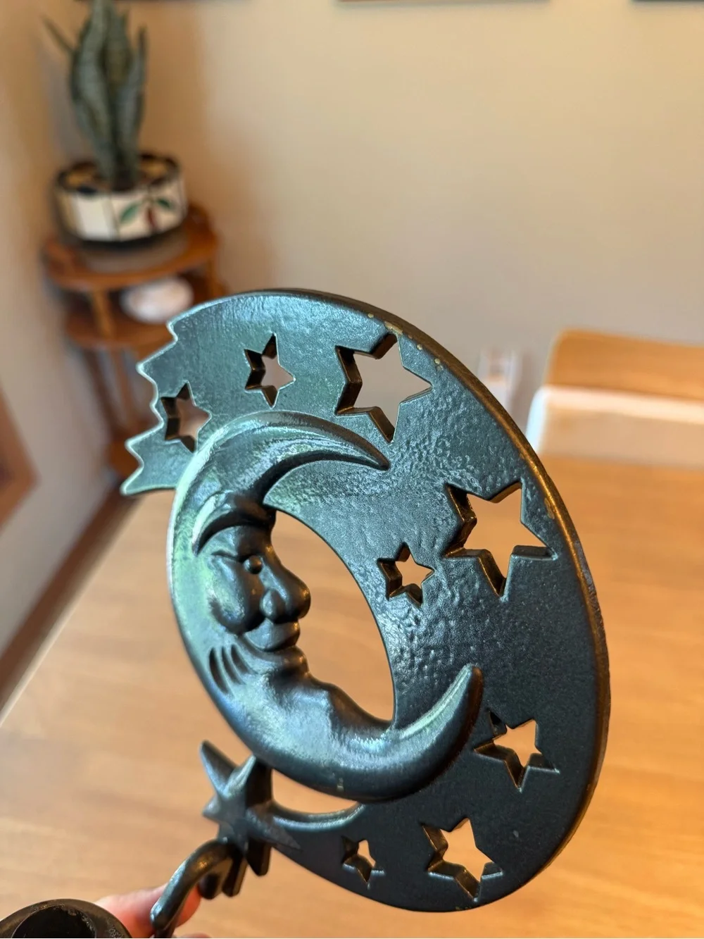 Vintage Moon Star Cast Metal Wall Candle Holder Home Decor “Party Lite”